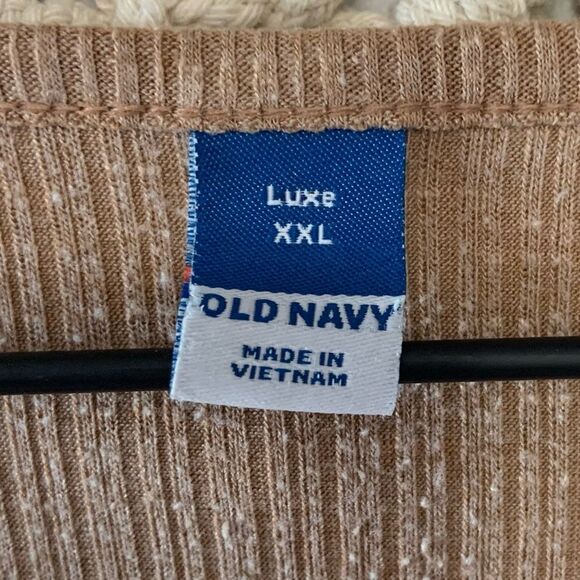 OLD NAVY Women’s Luxe Short Sleeve Rib Knit Crew Neck T-Shirt Sisal Tan Size XXL - Picture 8 of 10